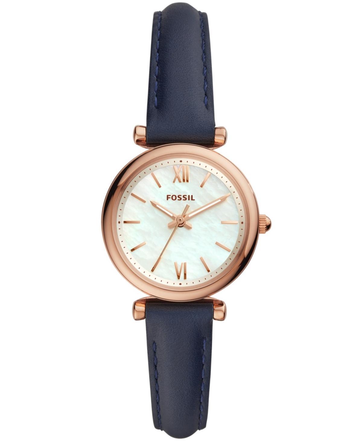 Fossil Carlie Mini Three-Hand Tan Leather Watch Product Image