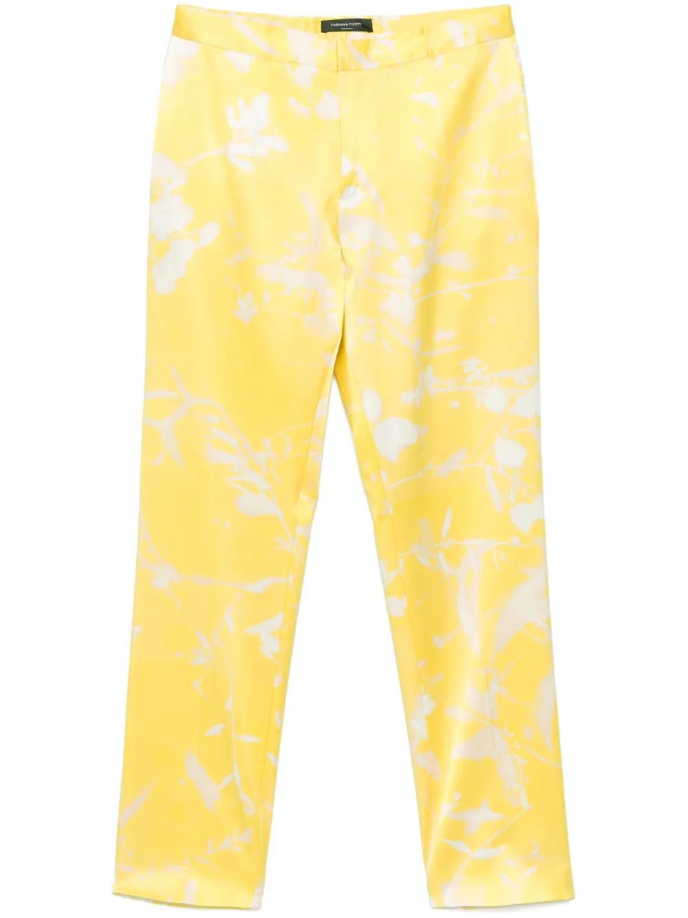 FABIANA FILIPPI Silk Trousers In Yellow Product Image