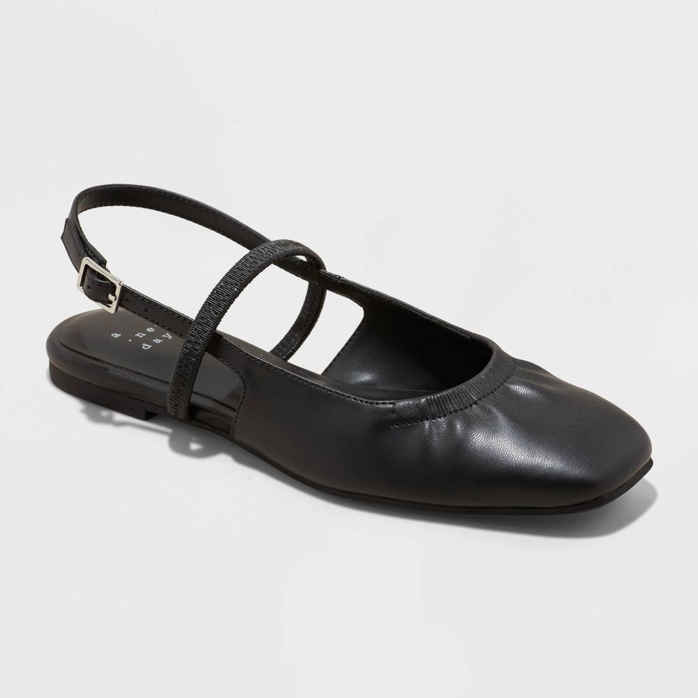 Women's Vada Slingback Scrunch Toe Flats - A New Day™ Product Image