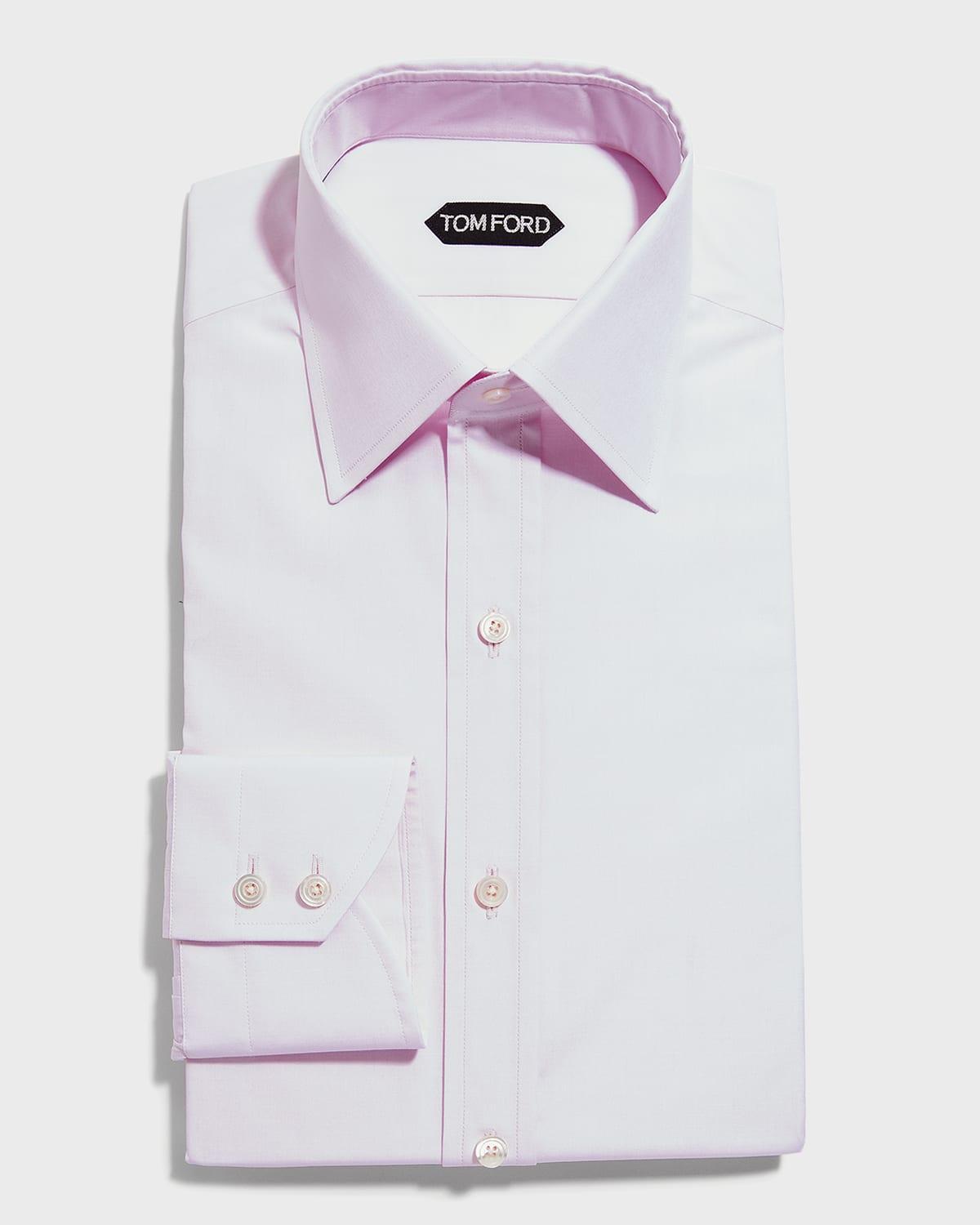 Mens Solid Point Collar Dress Shirt Product Image