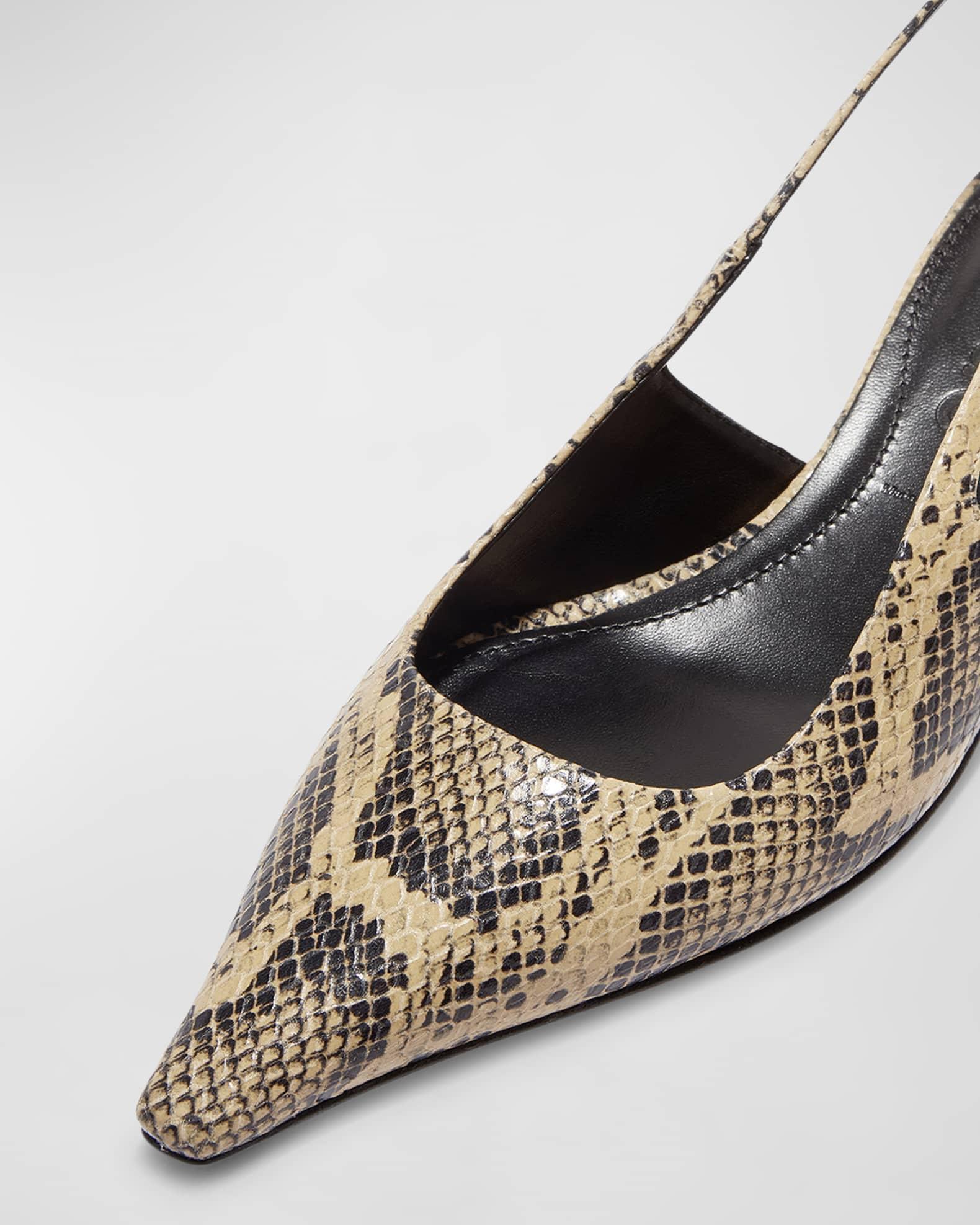 Catrina Snake-Embossed Slingback Pumps Product Image