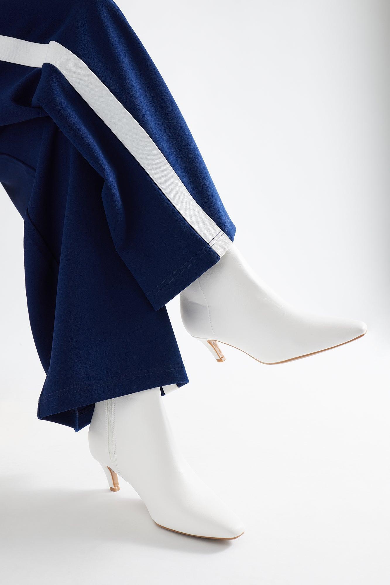 Raj Kitten Heel Booties - White Female Product Image