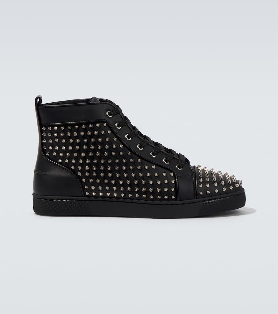 CHRISTIAN LOUBOUTIN Louis Spikes Leather Sneakers In Black Product Image