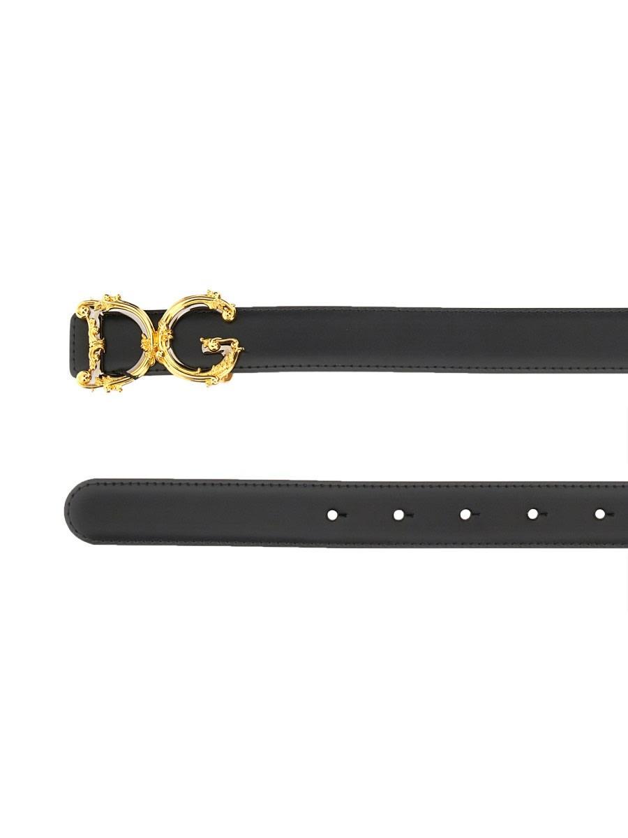 DOLCE & GABBANA Belt With Logo In Black Product Image