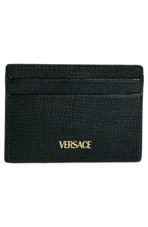 VERSACE Medusa Leather Card Case In Black Product Image