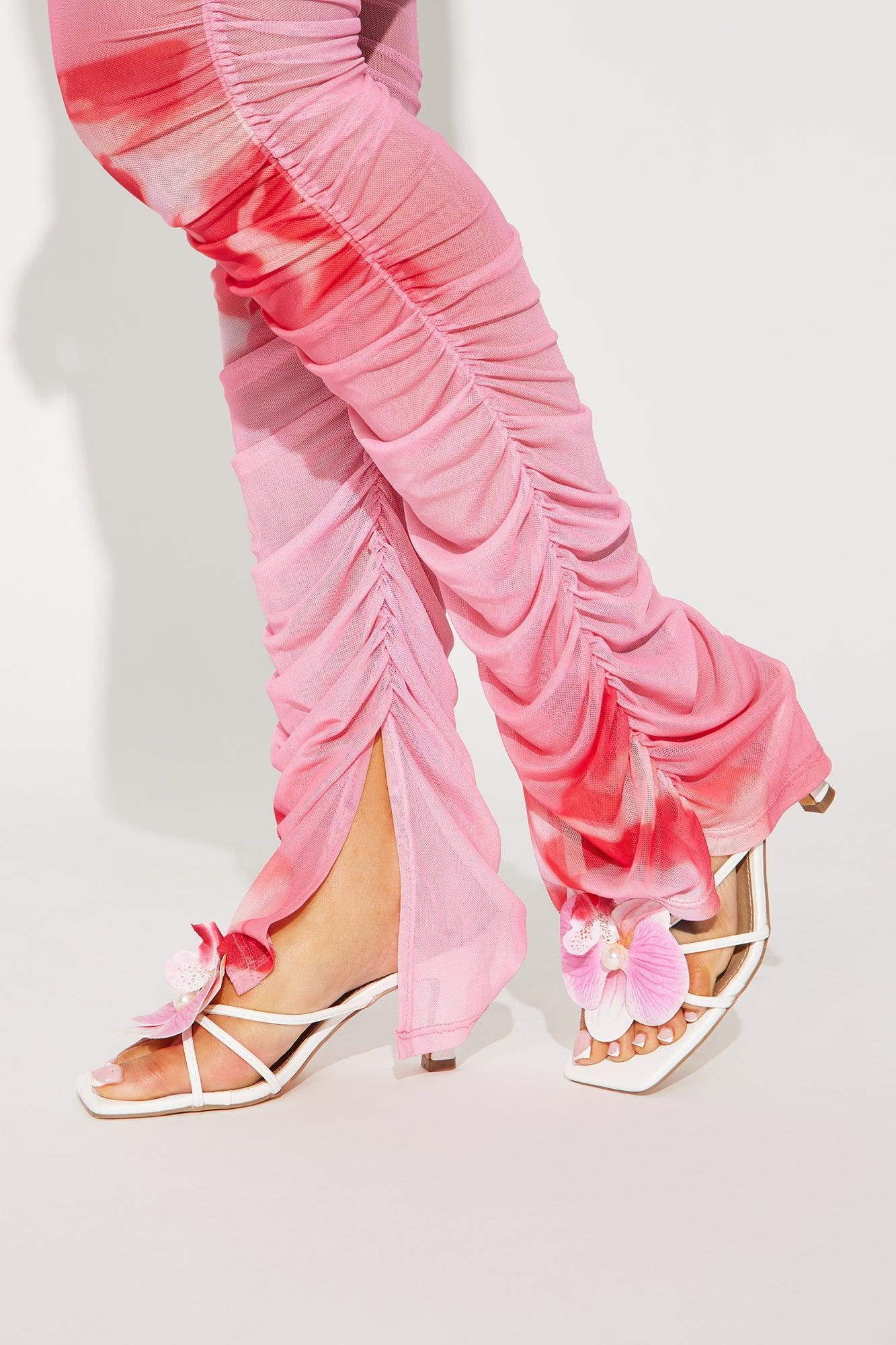 Stella Mesh Stacked Legging - Pink/combo Product Image