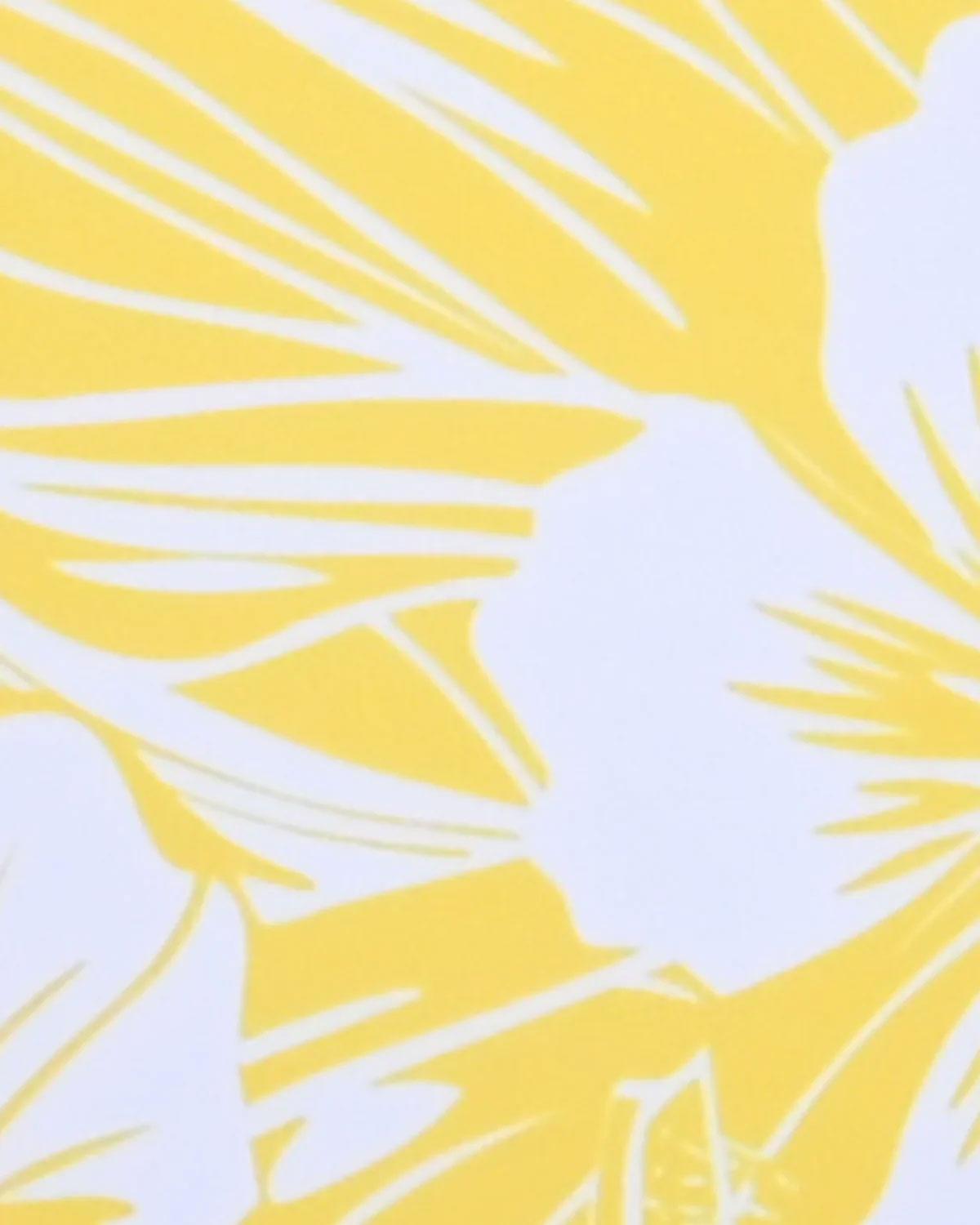 Yellow Knit Tropical Print Bikini Set Product Image