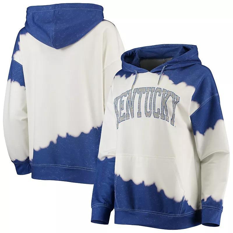 Womens Gameday Couture White Distressed Kentucky Wildcats For the Fun Double Dip-Dyed Pullover Hoodie - White Product Image