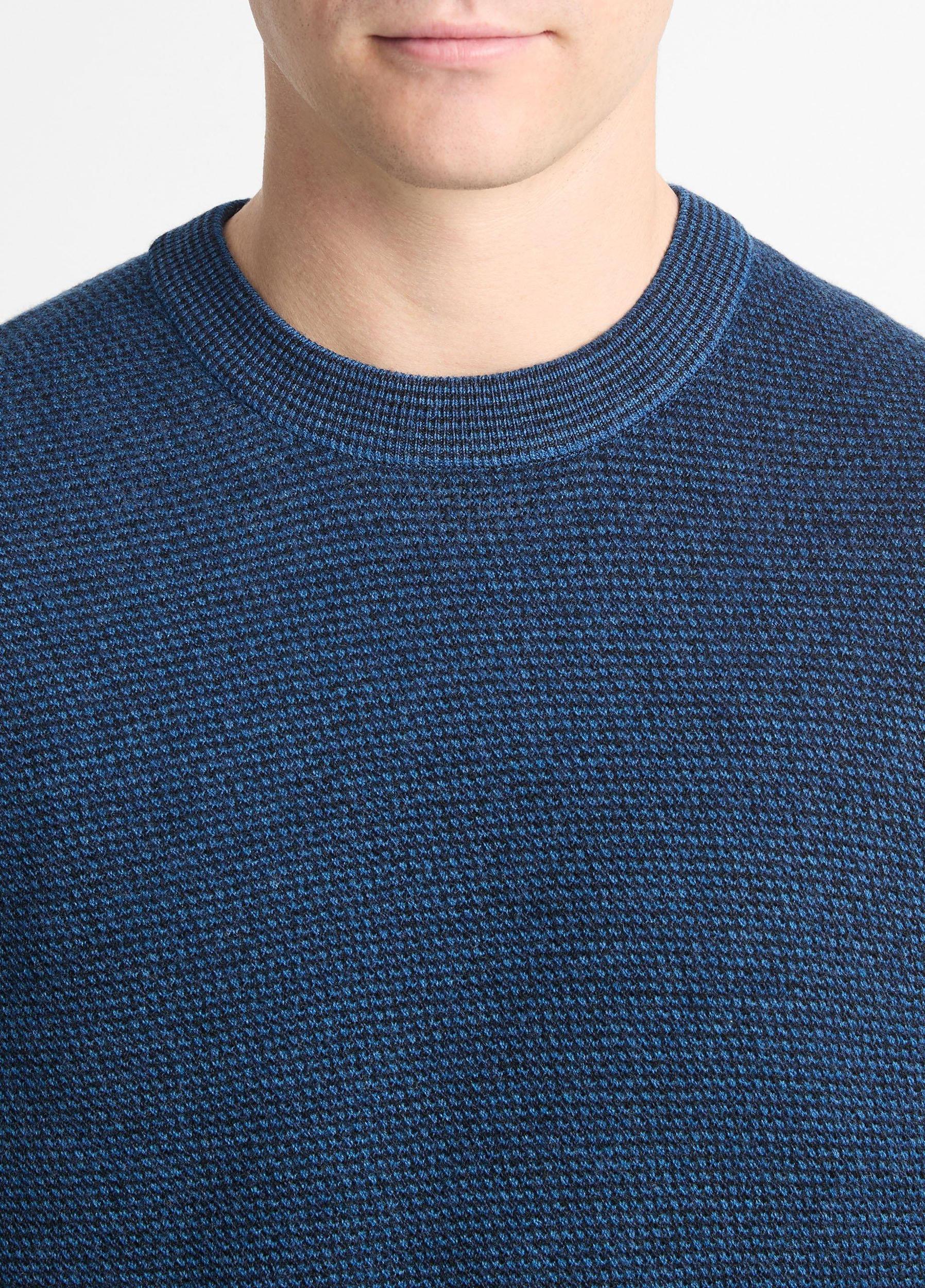 Two-Tone Merino Wool Mesh Sweater Product Image