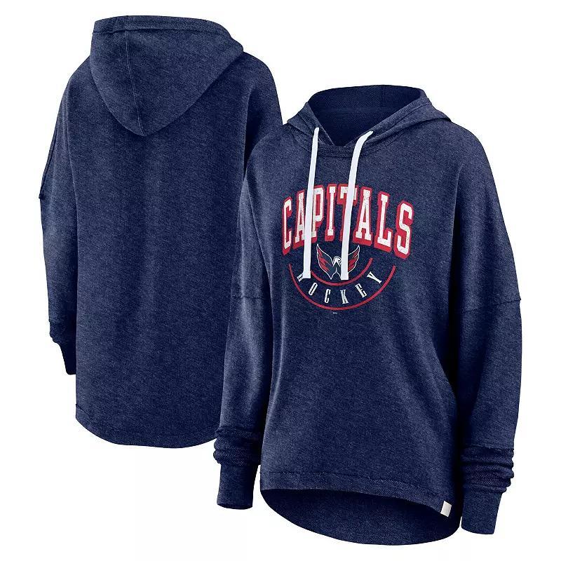 Women's Fanatics Branded Heather Navy Washington Capitals Lux Lounge Helmet Arch Pullover Hoodie, Size: Small, Blue Product Image