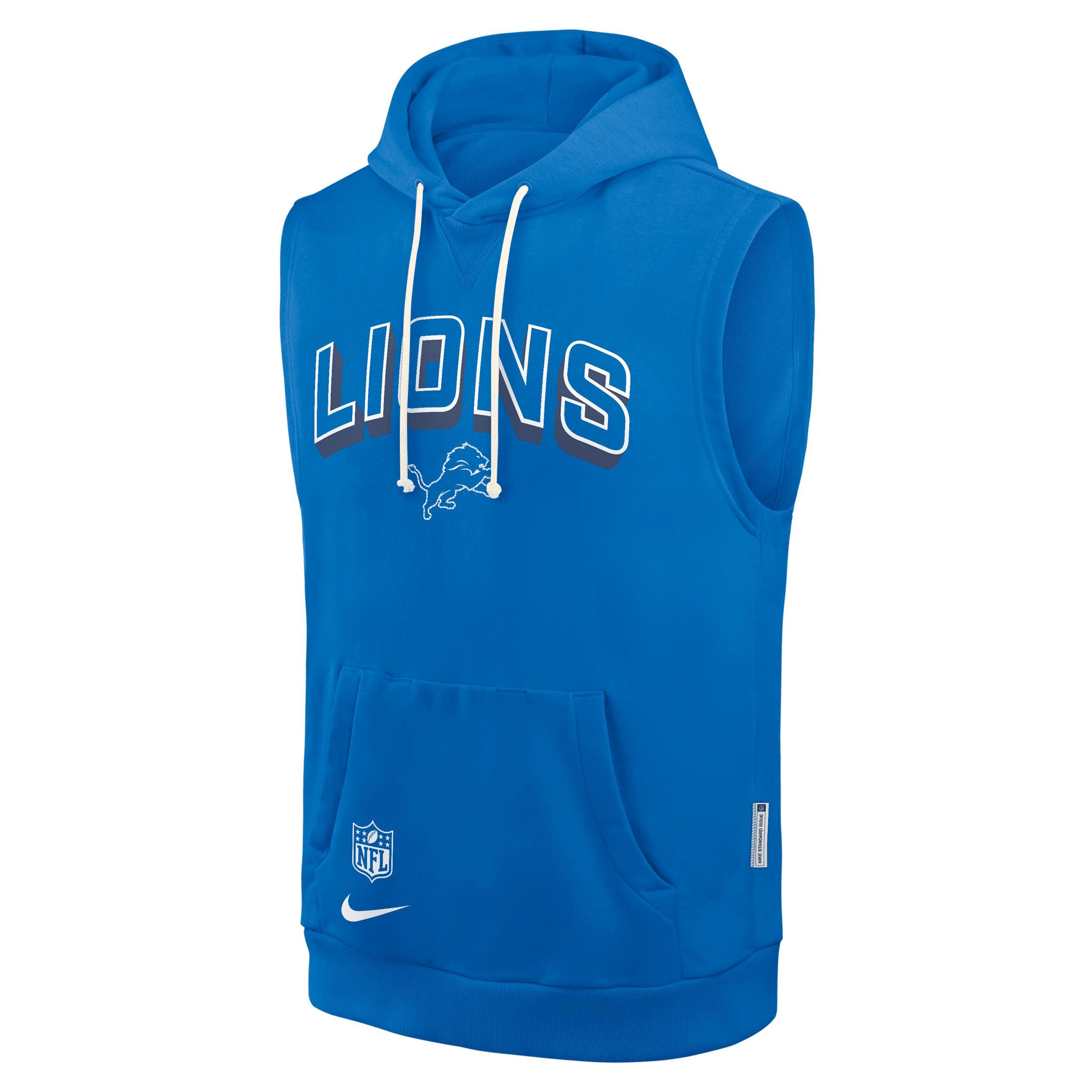 Detroit Lions Sideline Nike Men's Dri-FIT NFL Sleeveless Pullover Hoodie Product Image