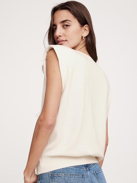 Cashmere Padded-Shoulder Top Product Image