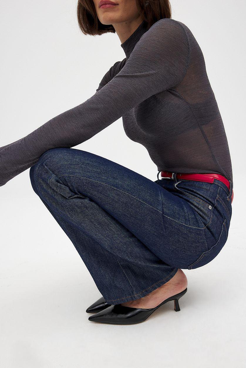 High Waist Flared Denim Product Image