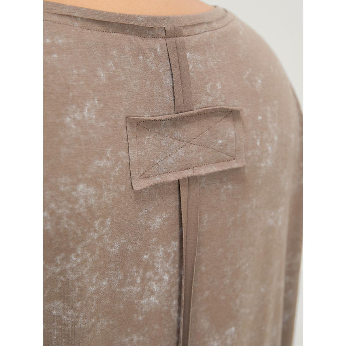 Plus Size Solid Round Neck Mesh Patchwork T-shirt Black Women Elegant See through Plain Round Neck Dailywear T-shirts BloomChic 30/6X Product Image