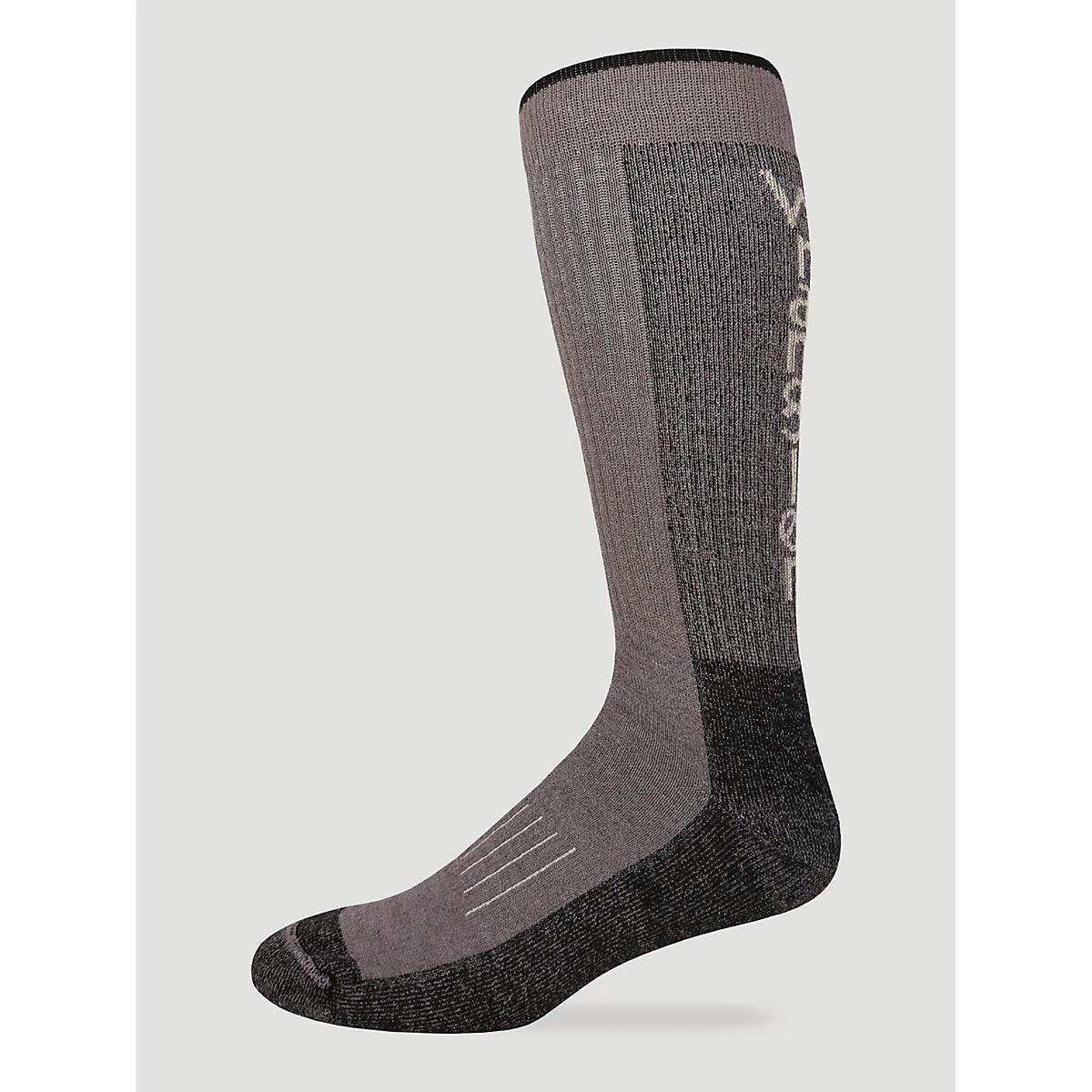 Men's Wrangler Merino Blend Crew Socks in Black/Tan Product Image