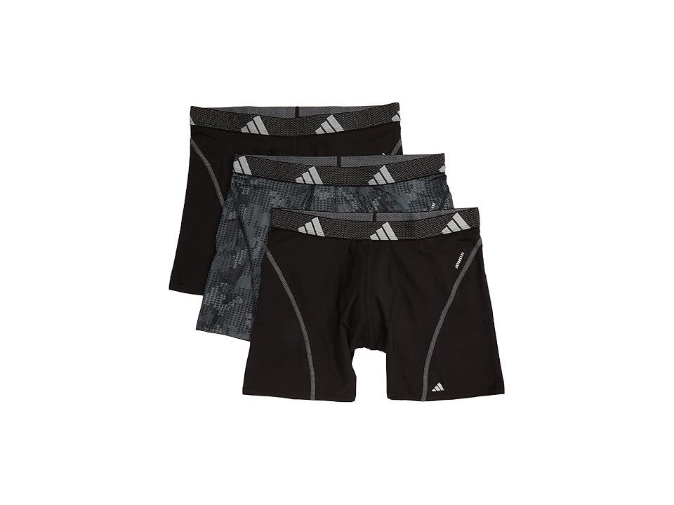 Mens adidas 3-pack Performance Mesh Graphic Boxer Briefs Dig Green B Product Image