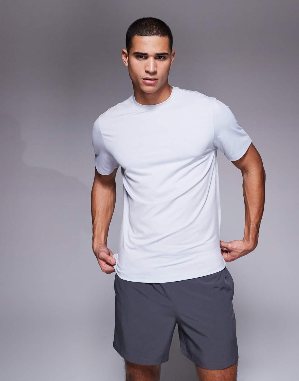 4505 quick dry boxy oversized training t-shirt in heather gray  Product Image