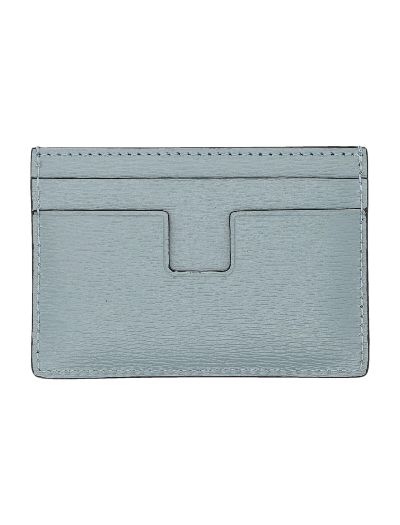 TOM FORD Card Holder Saffiano In Sky Blue Product Image