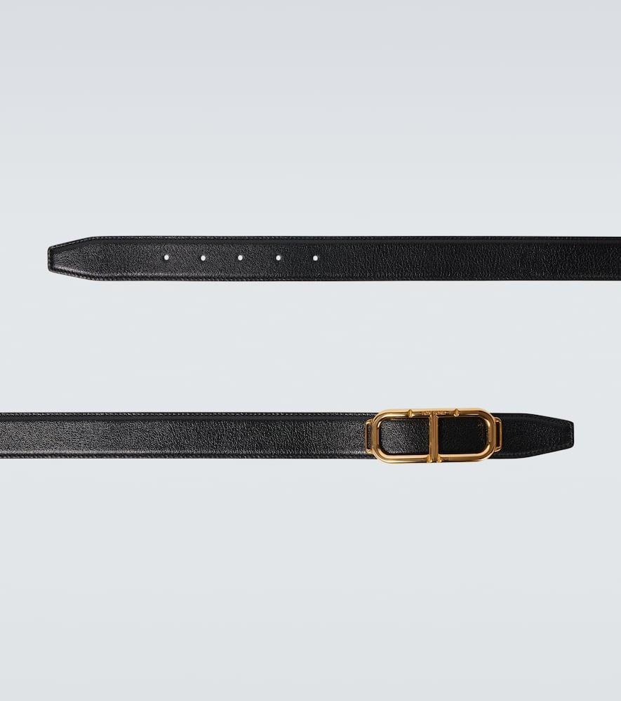 TOM FORD Stadium T Leather Belt In Black Product Image