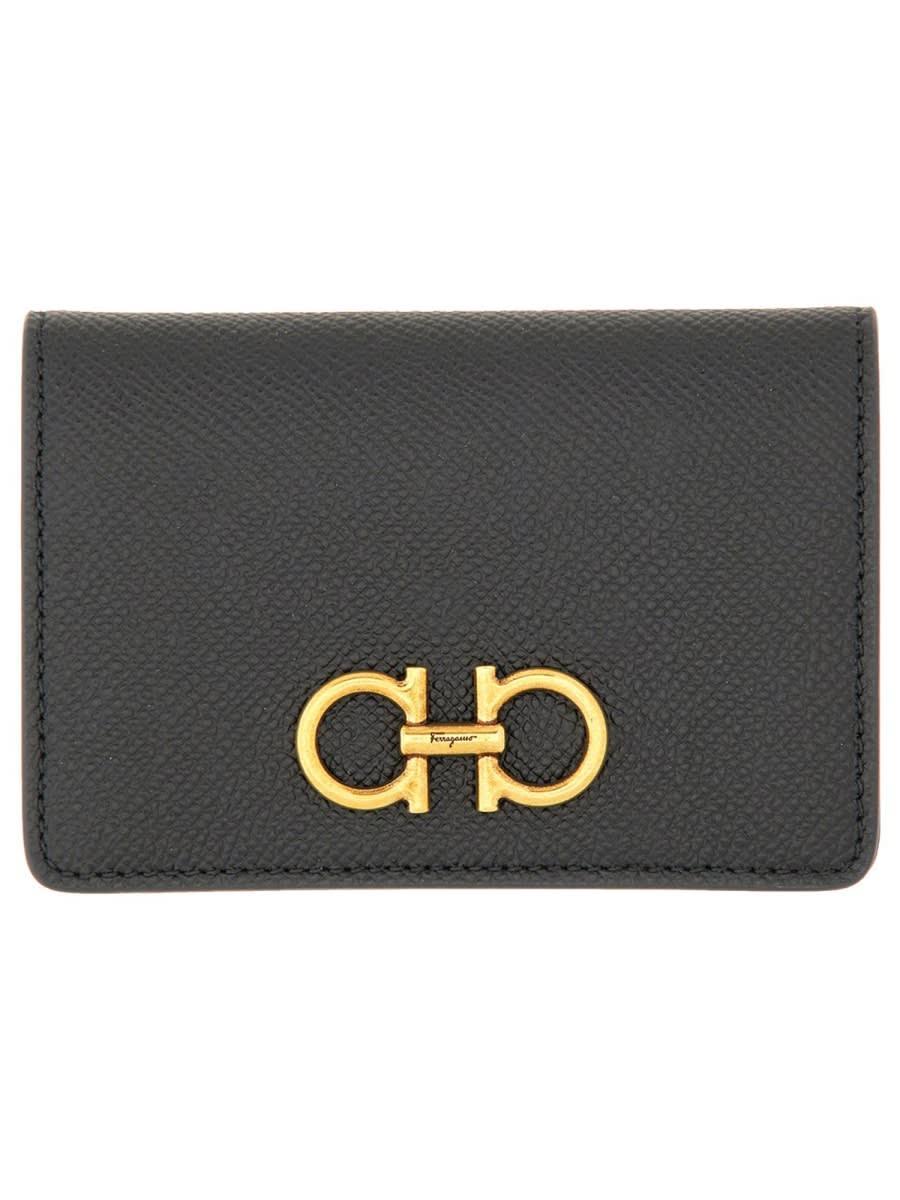 FERRAGAMO Gancini Credit Card Holder In Black Product Image