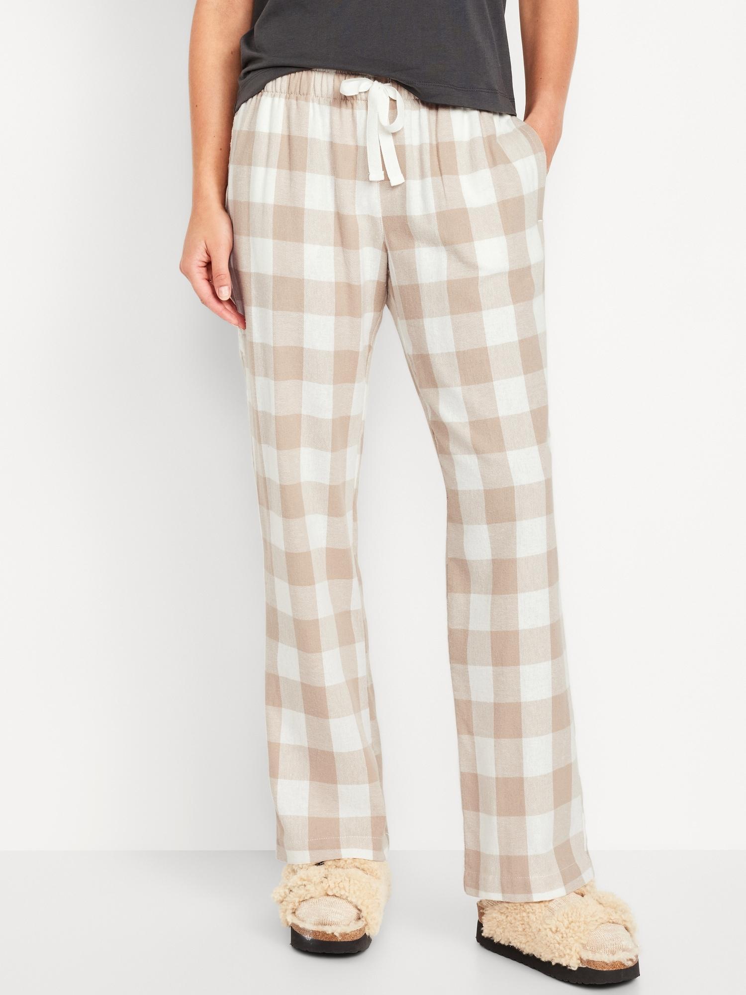 Mid-Rise Flannel Pajama Pants for Women Product Image