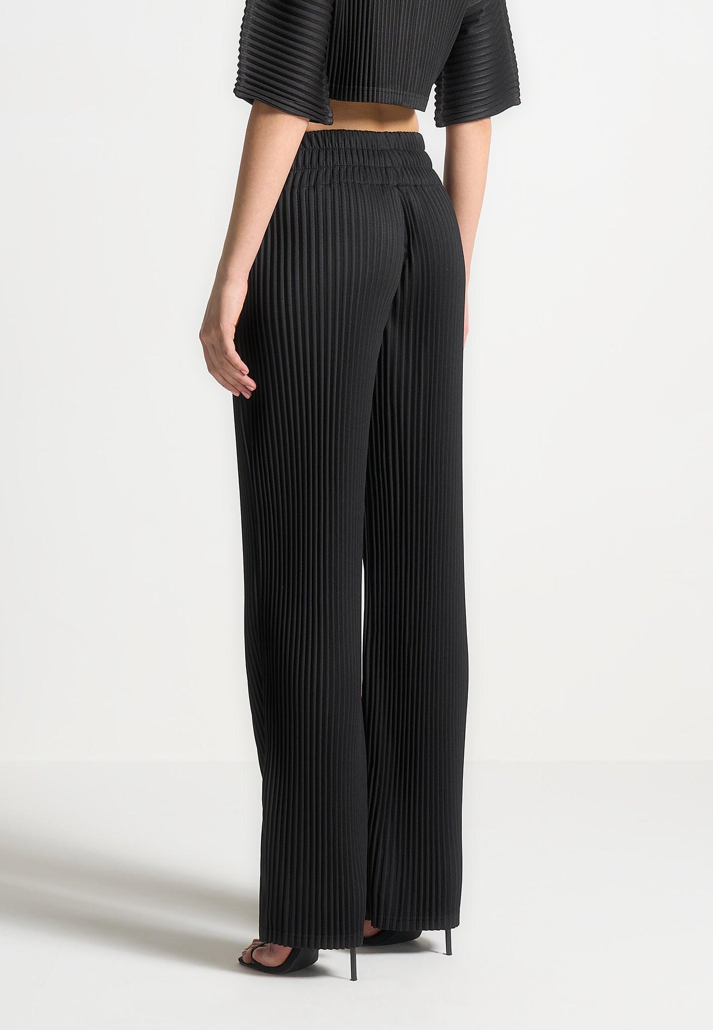 Lila - Pleated Trousers - Black Female Product Image