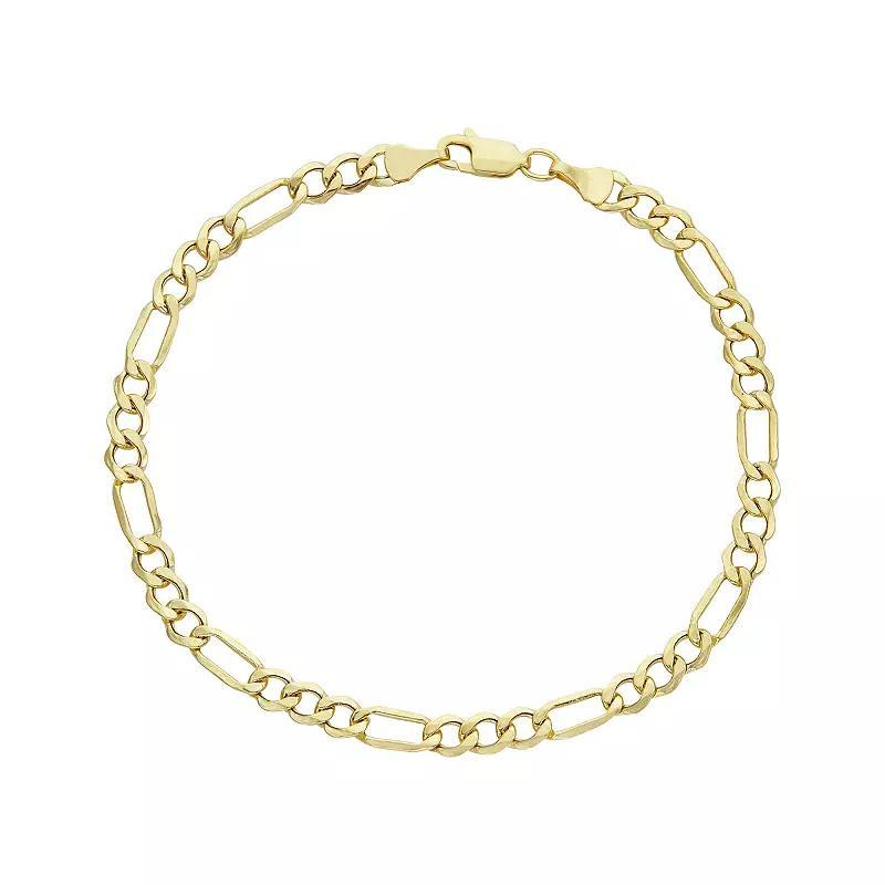 Jordan Blue Mens 14k Gold Figaro Chain Bracelet Product Image