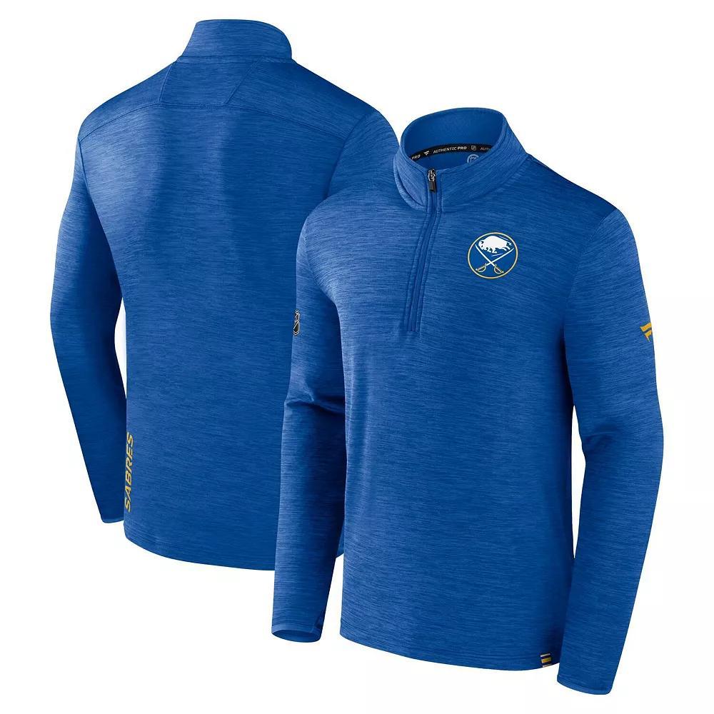 Men's Fanatics  Heather Royal Buffalo Sabres Authentic Pro Lightweight Quarter-Zip Pullover, Size: Medium, Blue Product Image