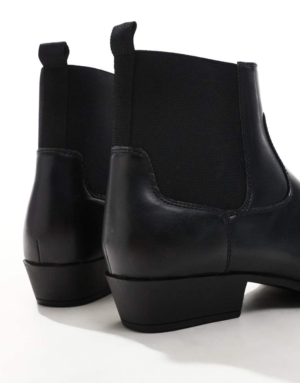 ASOS DESIGN Chelsea boots in black with Cuban heel Product Image