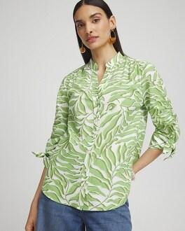 Floral Ruched Sleeve Shirt Product Image