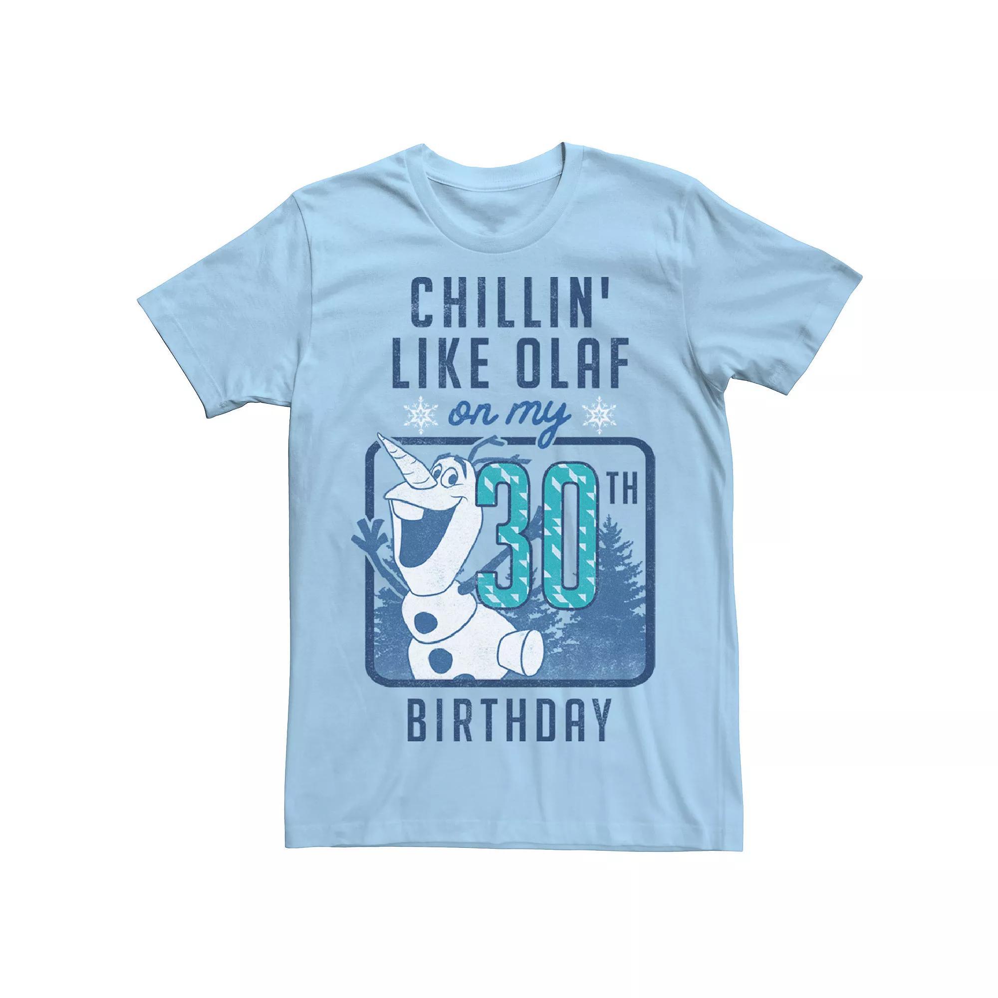 Disney's Frozen Olaf Men's Chillin' Like On My 30th Birthday Tee, Size: Large, Light Blue Product Image