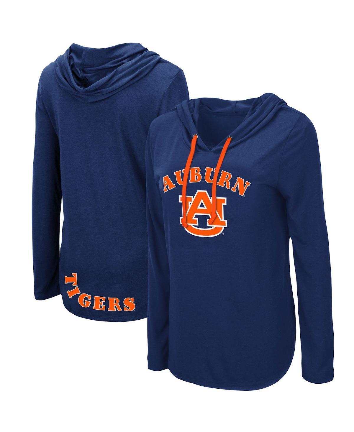 Womens Colosseum Auburn Tigers My Lover Lightweight Hooded Long Sleeve T-Shirt Blue Product Image