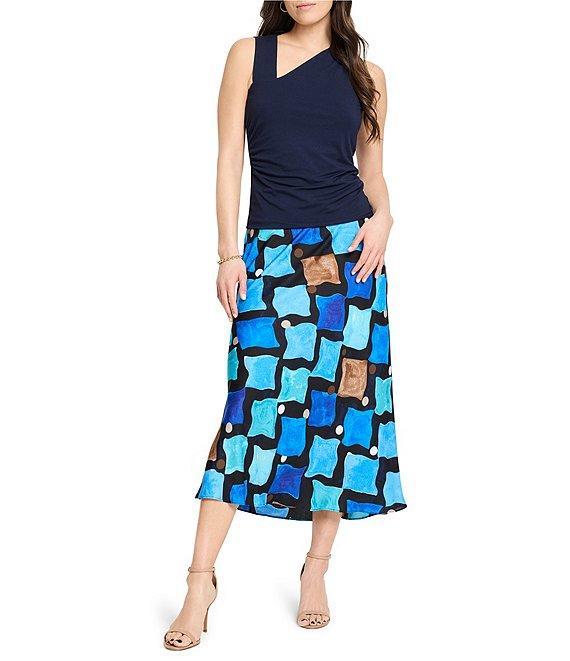 NIC + ZOE Sea Glass Print Coordinating A-Line Slip Skirt Product Image