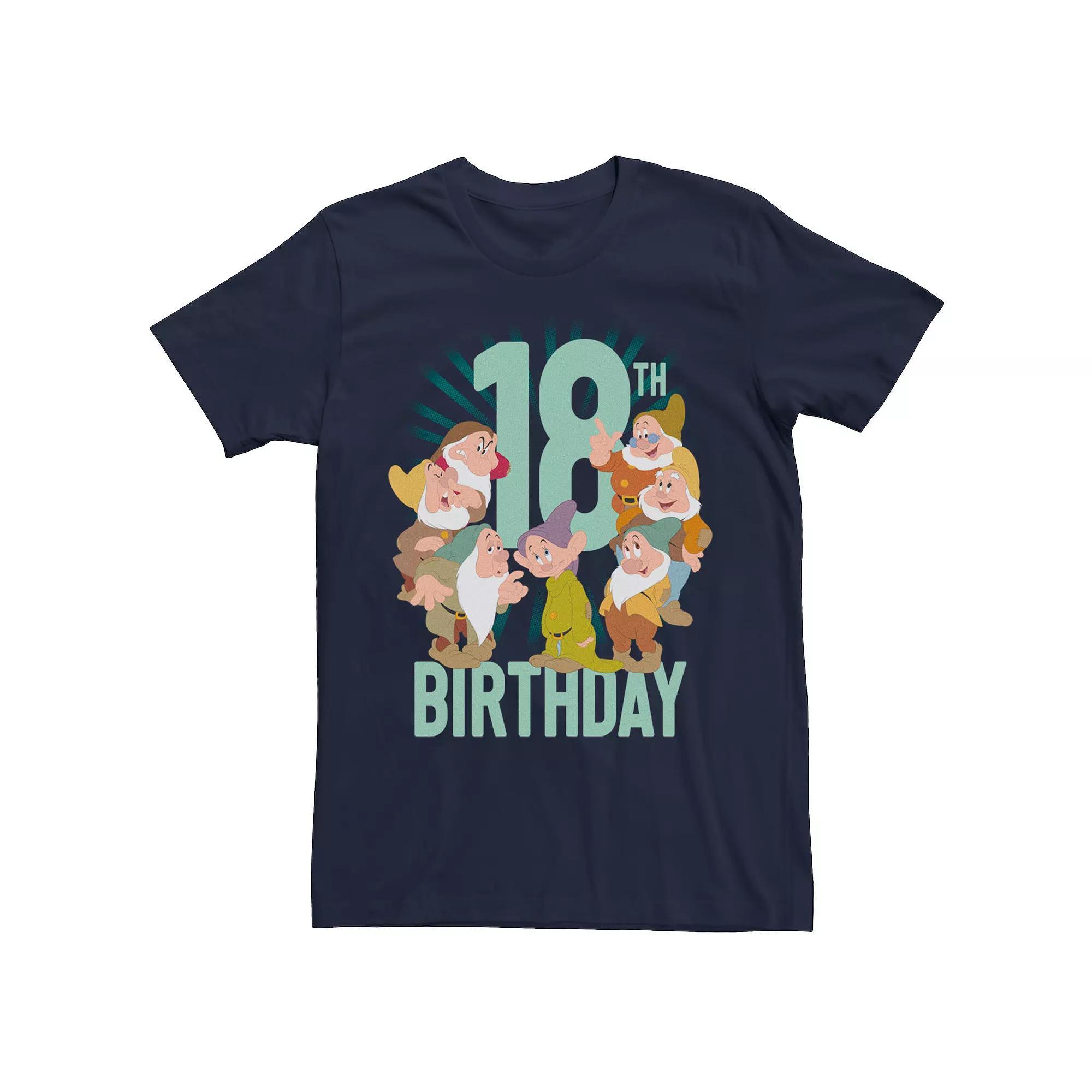 Disney's Snow White Men's Dwarfs Group Shot 18th Birthday Graphic Tee,  Product Image