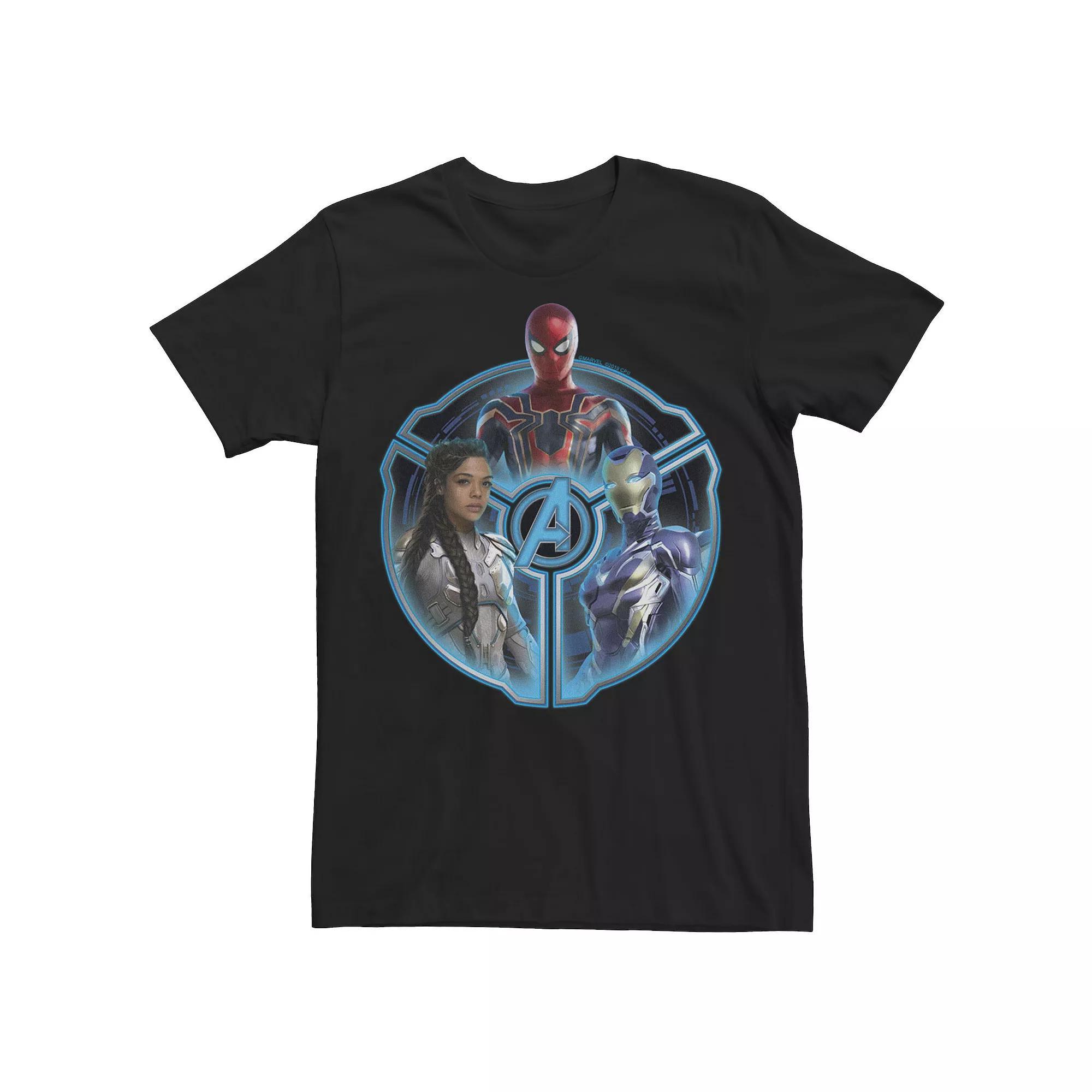 Men's Marvel Avengers Endgame Techno Group Shot Circle Portrait Tee,  Product Image