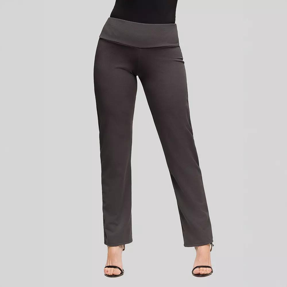 Women's 24Seven Comfort Apparel High Waist Stretch Dress Pants,  Product Image