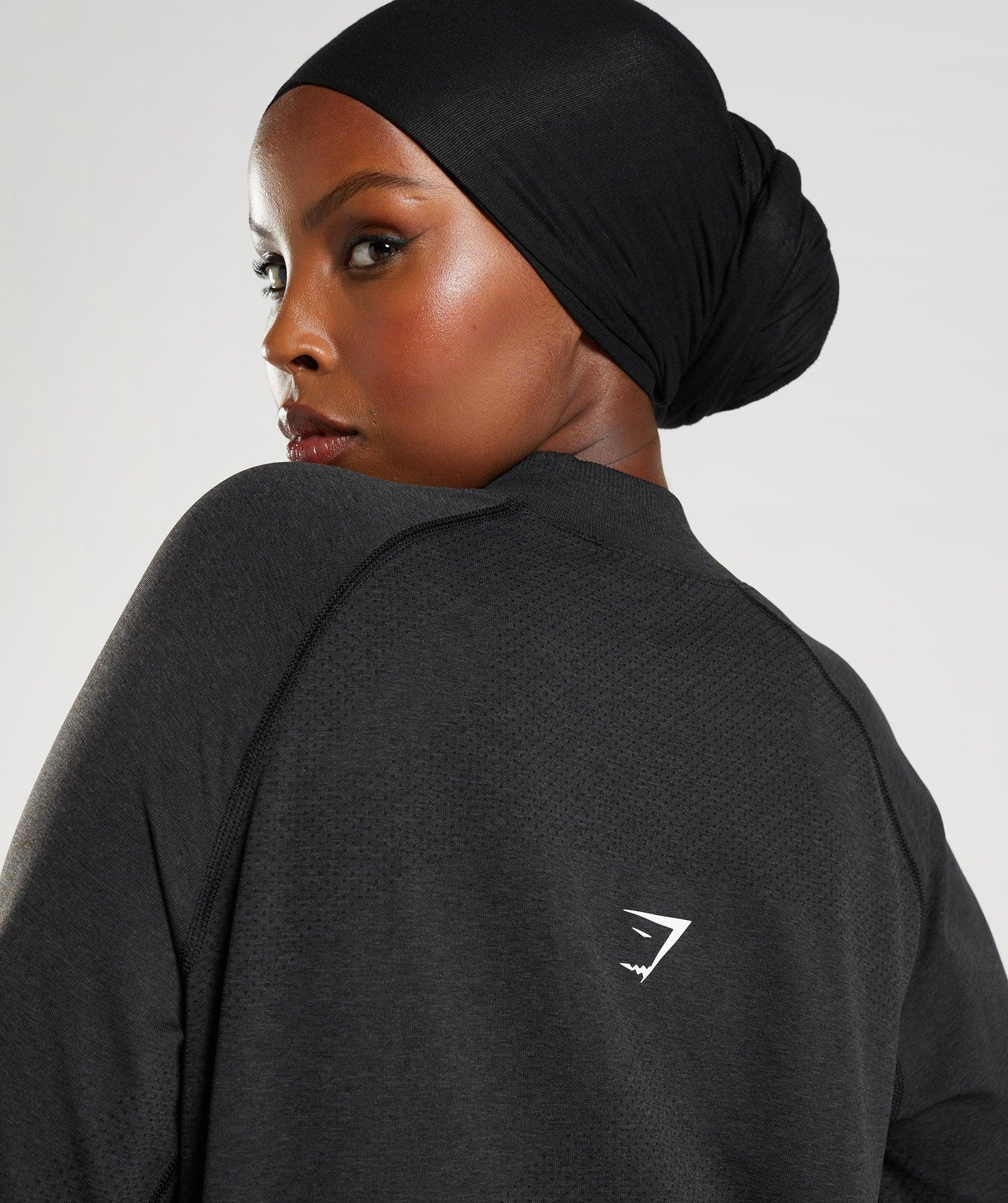 Gymshark Vital Long Line Top - Black Marl Female Product Image