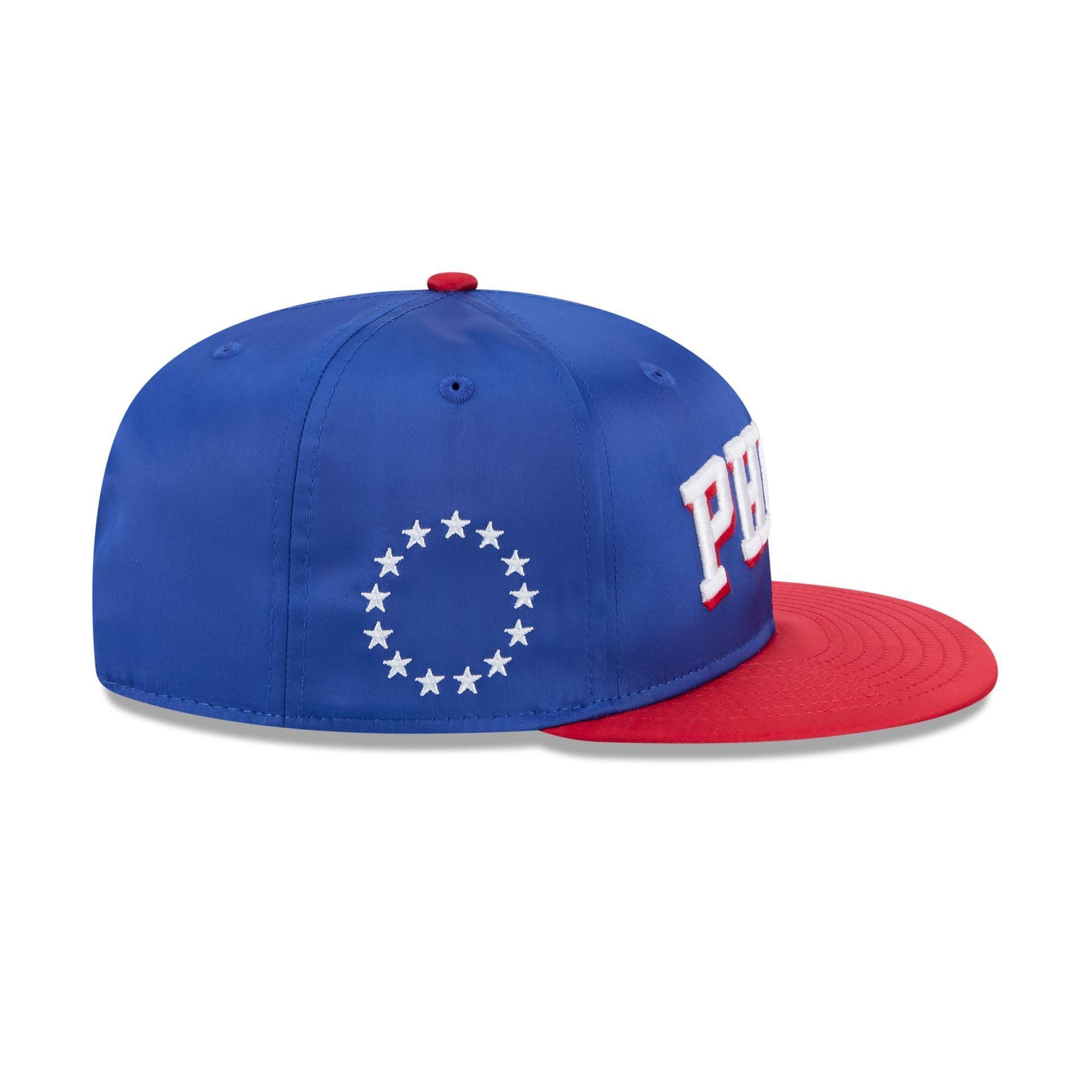 Philadelphia 76ers Satin Pin 9FIFTY Snapback Hat Male Product Image