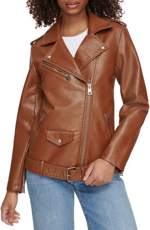 Womens Levis Faux Leather Belted Moto Jacket Product Image