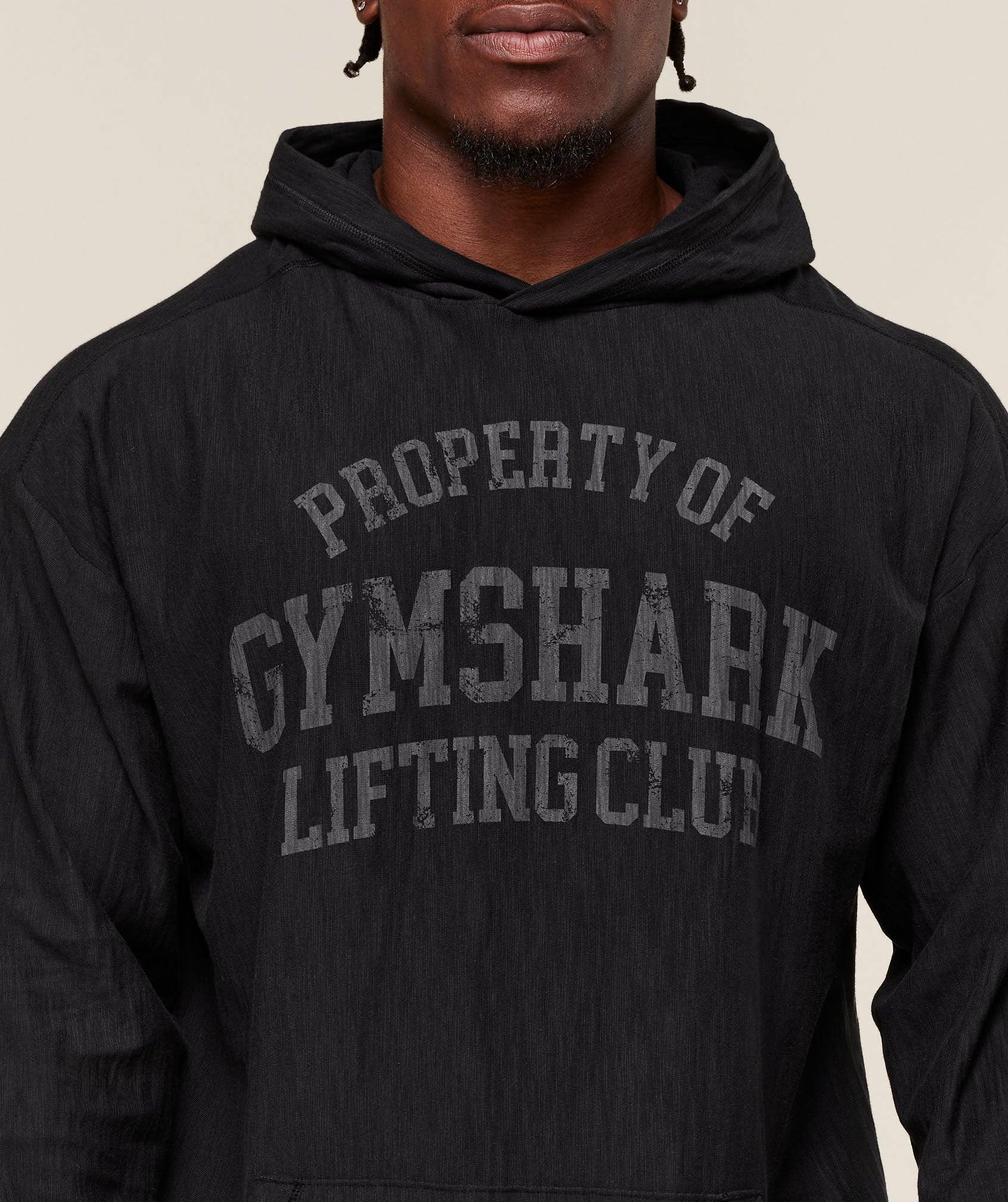 Gymshark Lightweight Slub Textured Hoodie - Black Male Product Image
