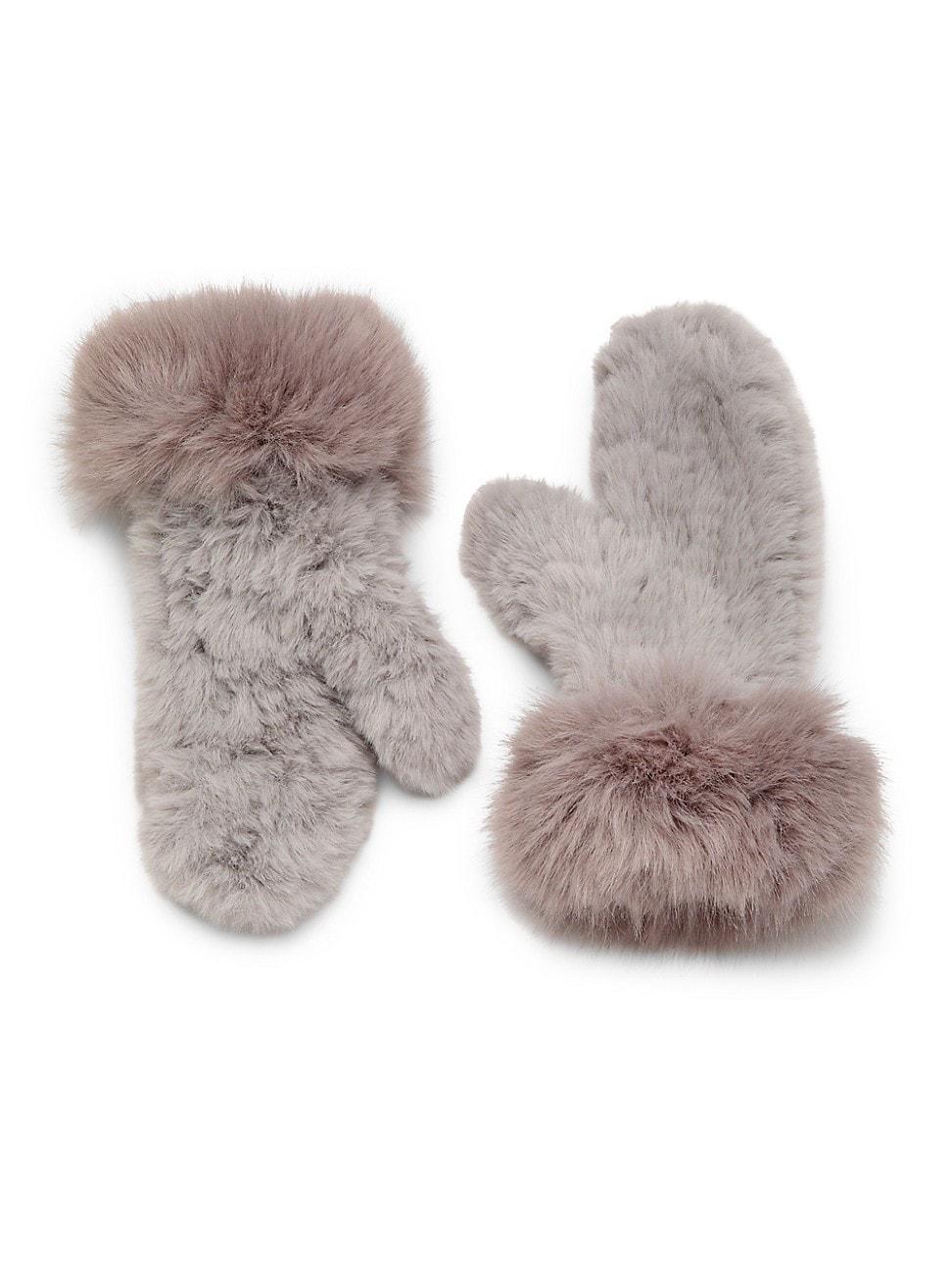 Womens Faux Fur Mittens Product Image