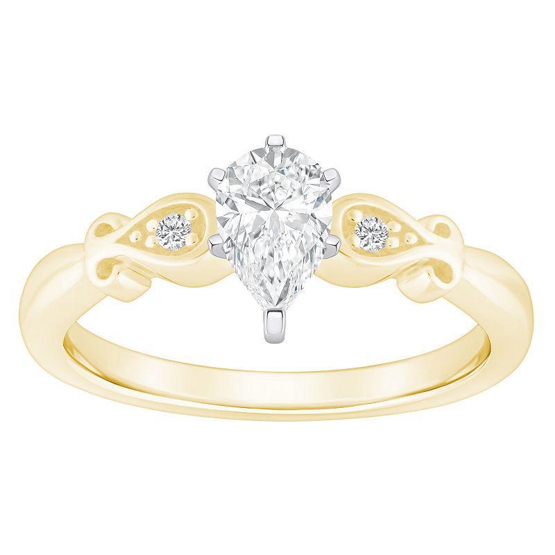 Alyson Layne 14k Gold 1/2 Carat T.W. Diamond Pear Shape Engagement Ring, Women's, Size: 9.50, Two Tone Gold Product Image