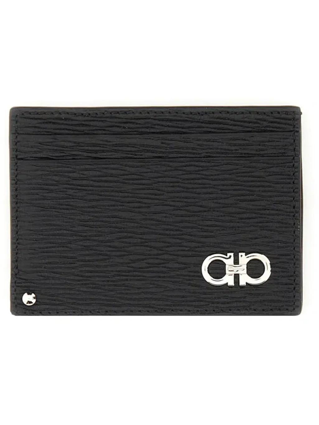 FERRAGAMO Salvatore  Card Holder With Logo In Black Product Image