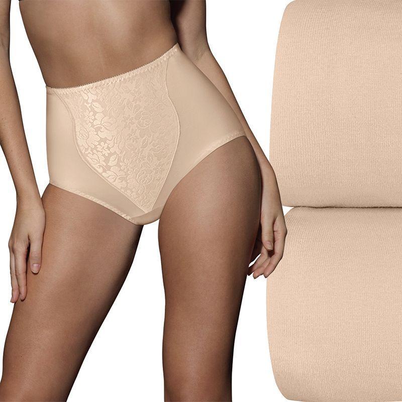 Bali 2-pack Double Support Light Control Shaping Brief Panty with Lace X372, Womens Product Image