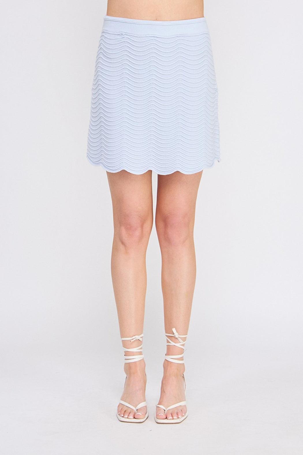 Wavy Ribbed Knit Skirt Product Image