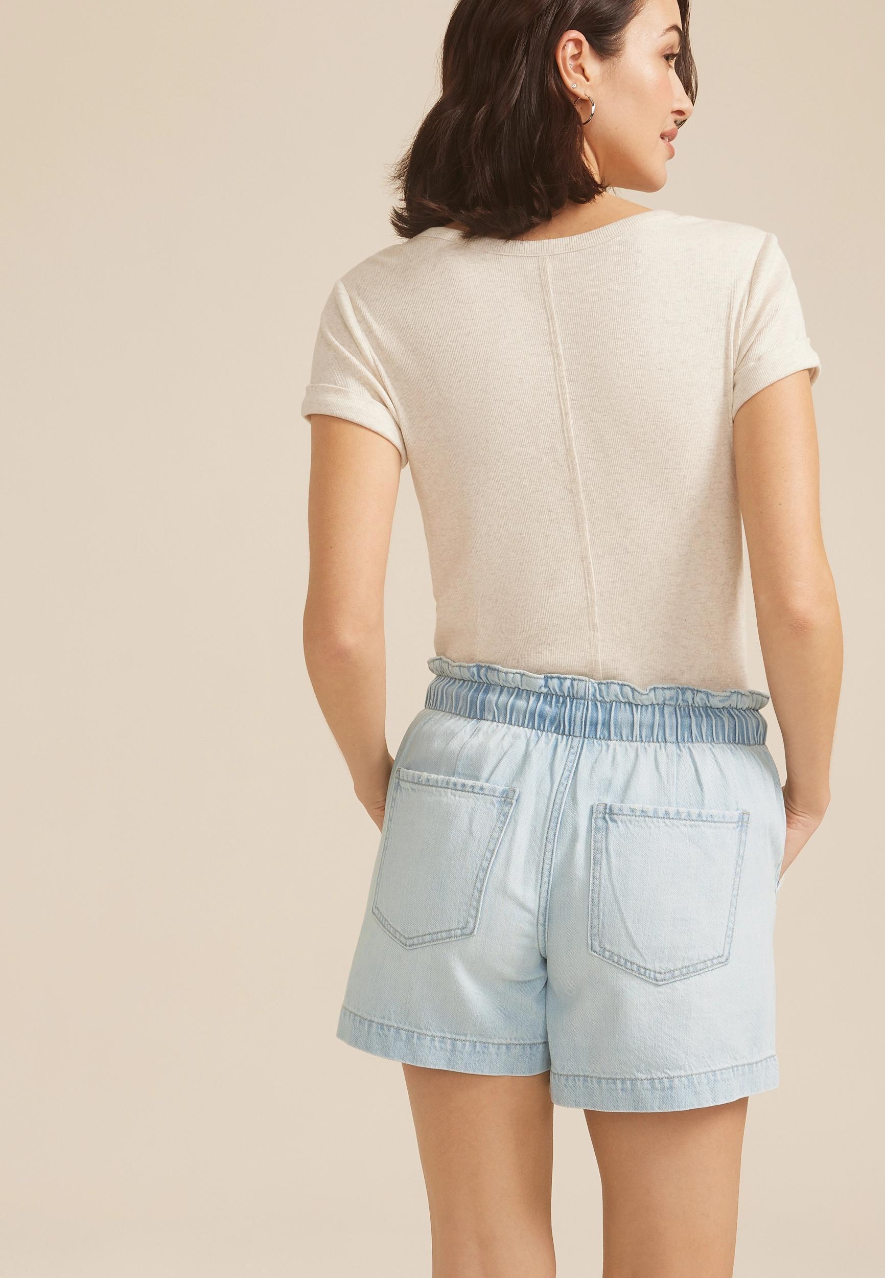 m jeans by maurices™ Soft Light High Rise Drawstring 5in Short Product Image