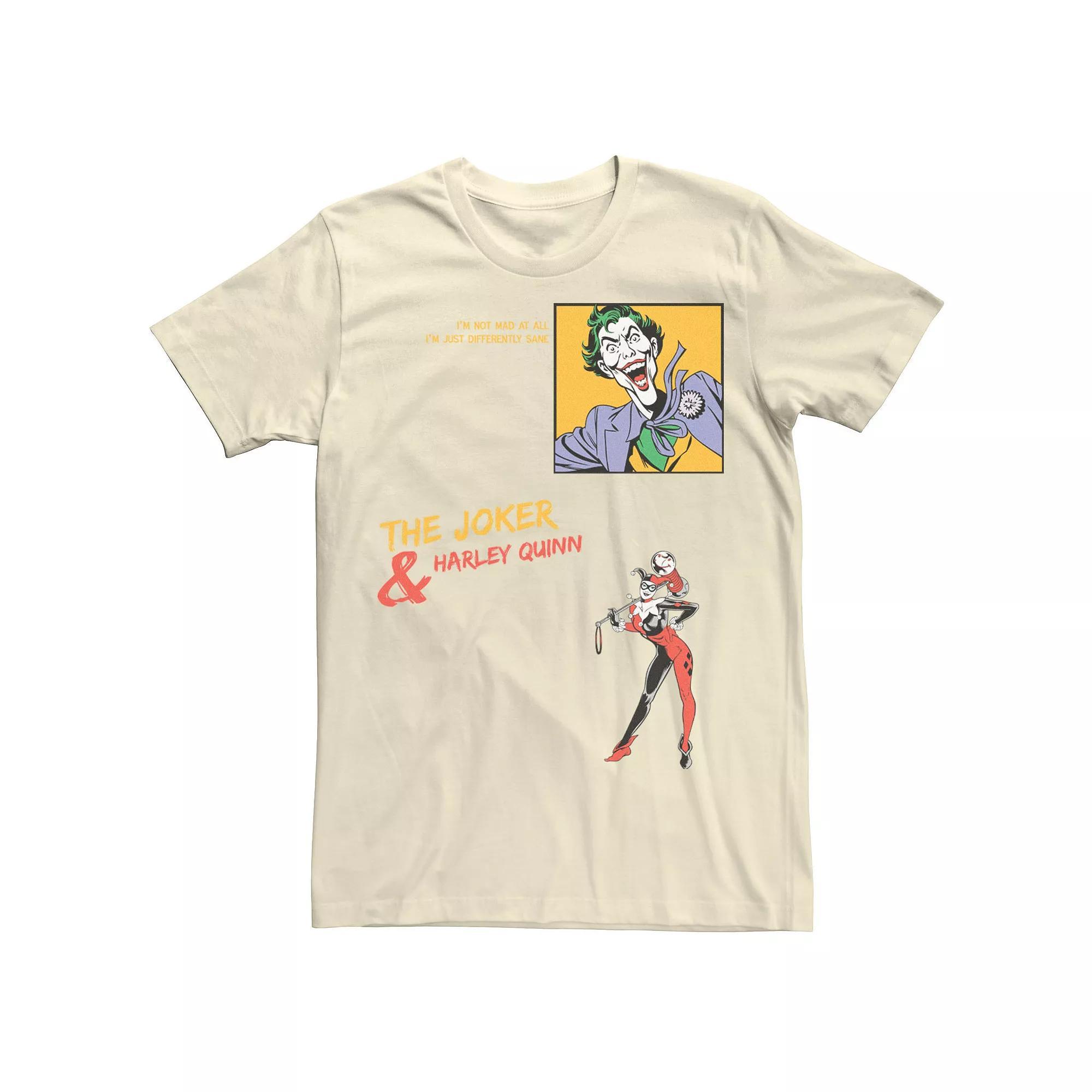 Men's Batman The Joker And Harley Quinn Retro Tee, Size: 3XL, Natural Product Image