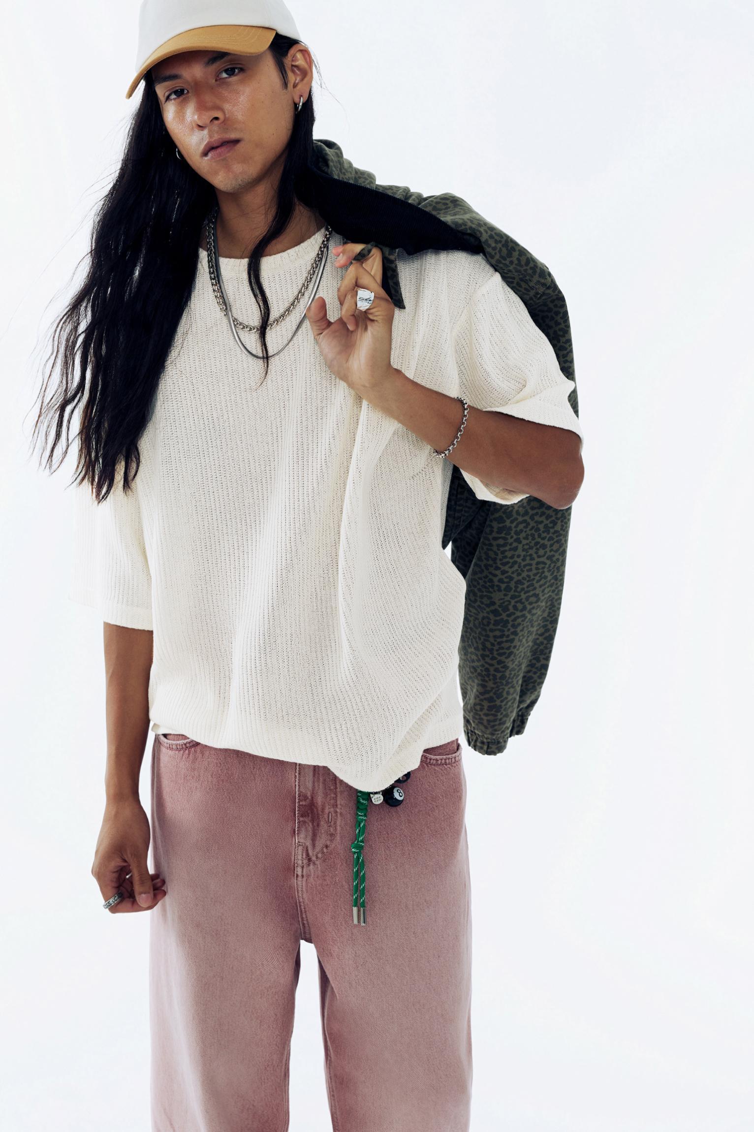 Boxy fit knit T-shirt Product Image