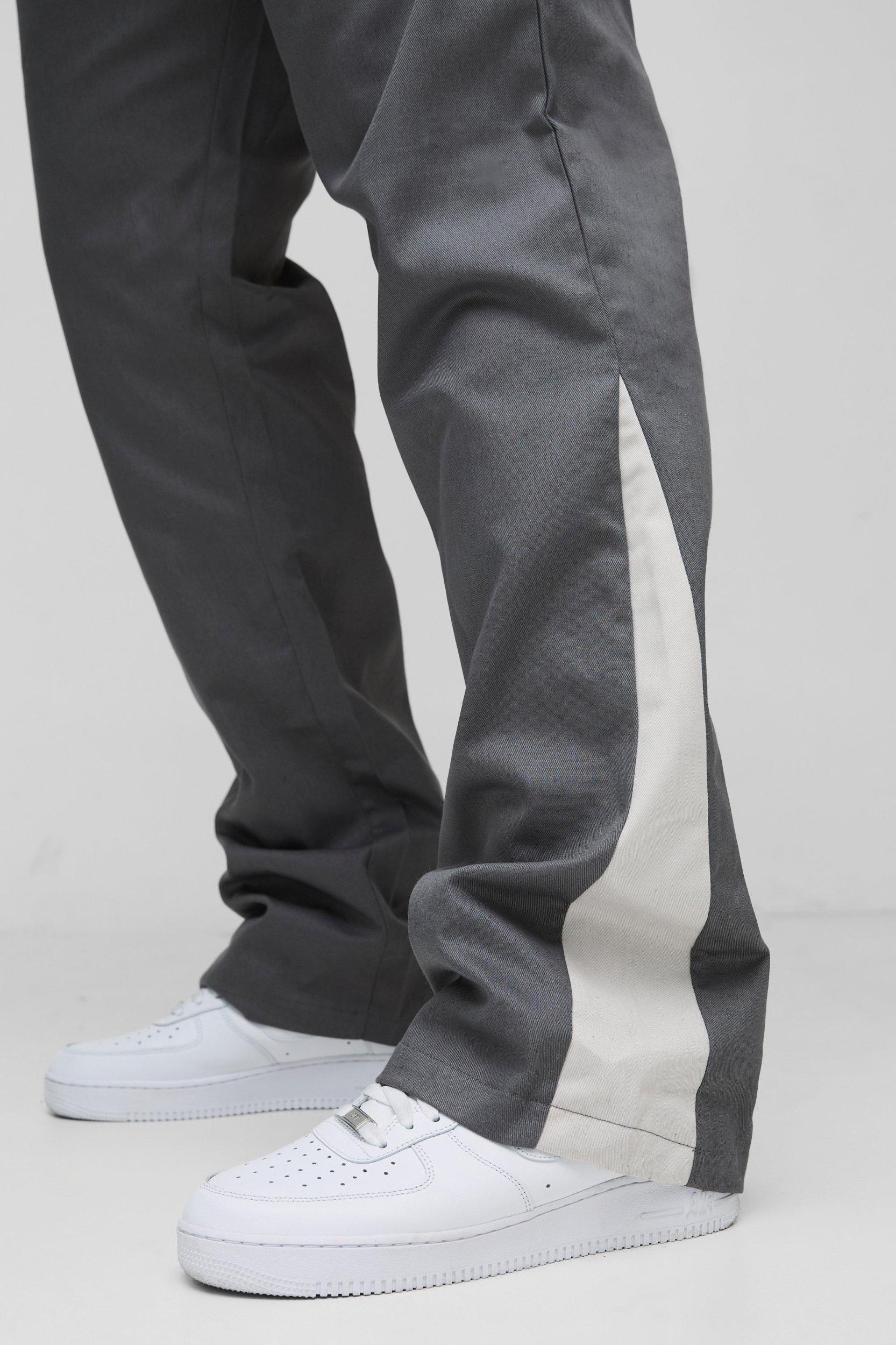 Plus Drawcord Waist Stacked Flared Gusset Pants | boohooMAN USA Product Image