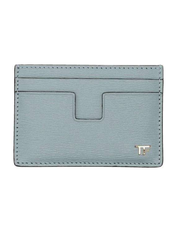 TOM FORD Card Holder Saffiano In Sky Blue Product Image